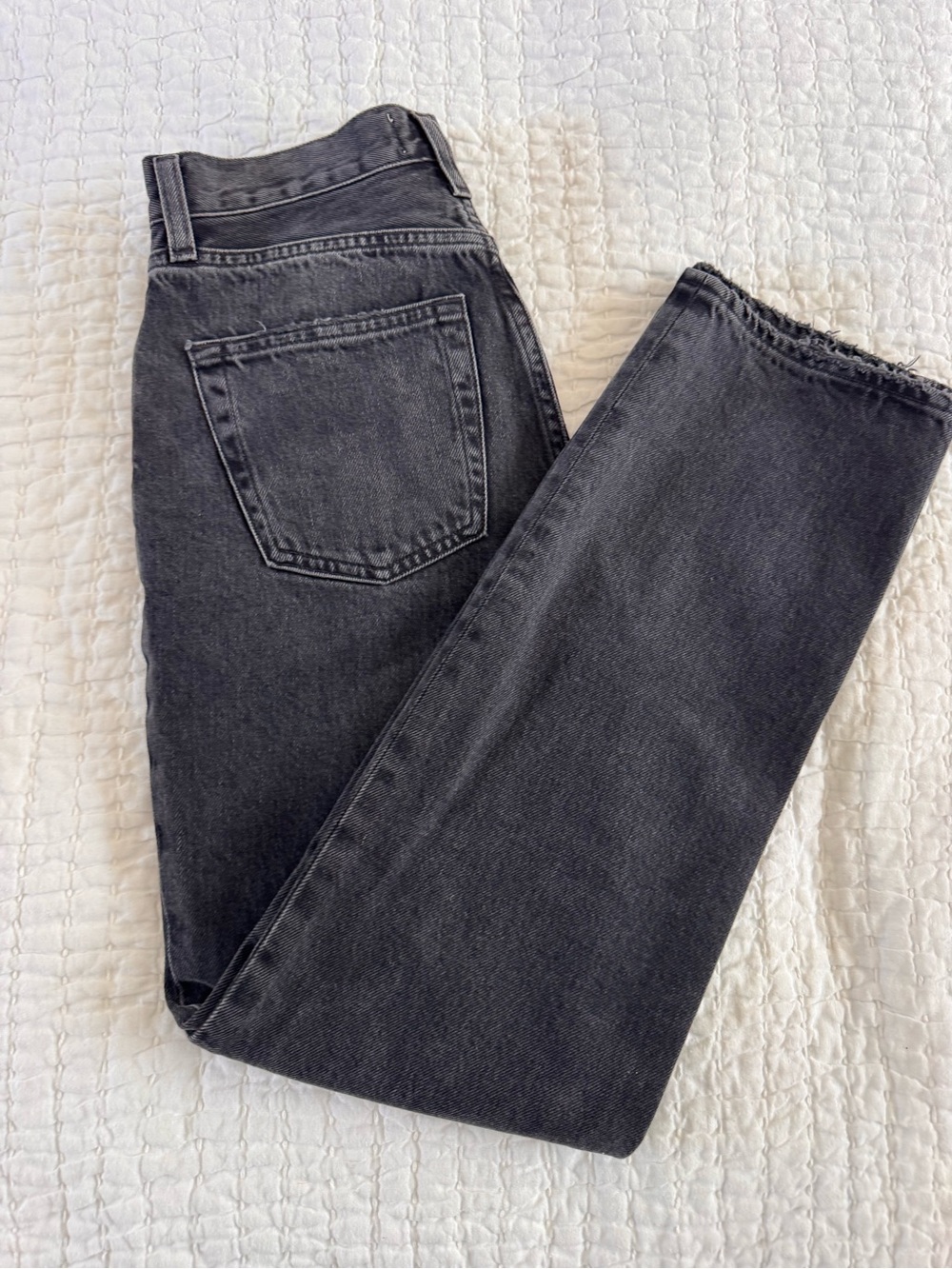 AGOLDE Valen High Rise Straight Jeans – Washed Black – Size 23